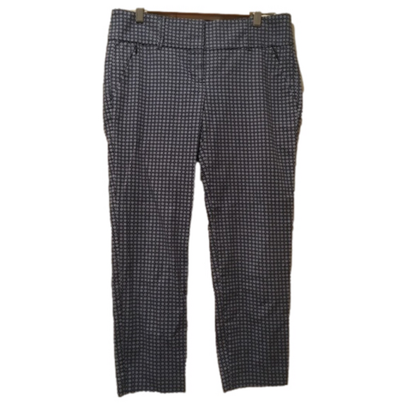 Ann Taylor Navy Pattern Trousers Stretch - Picture 3 of 16